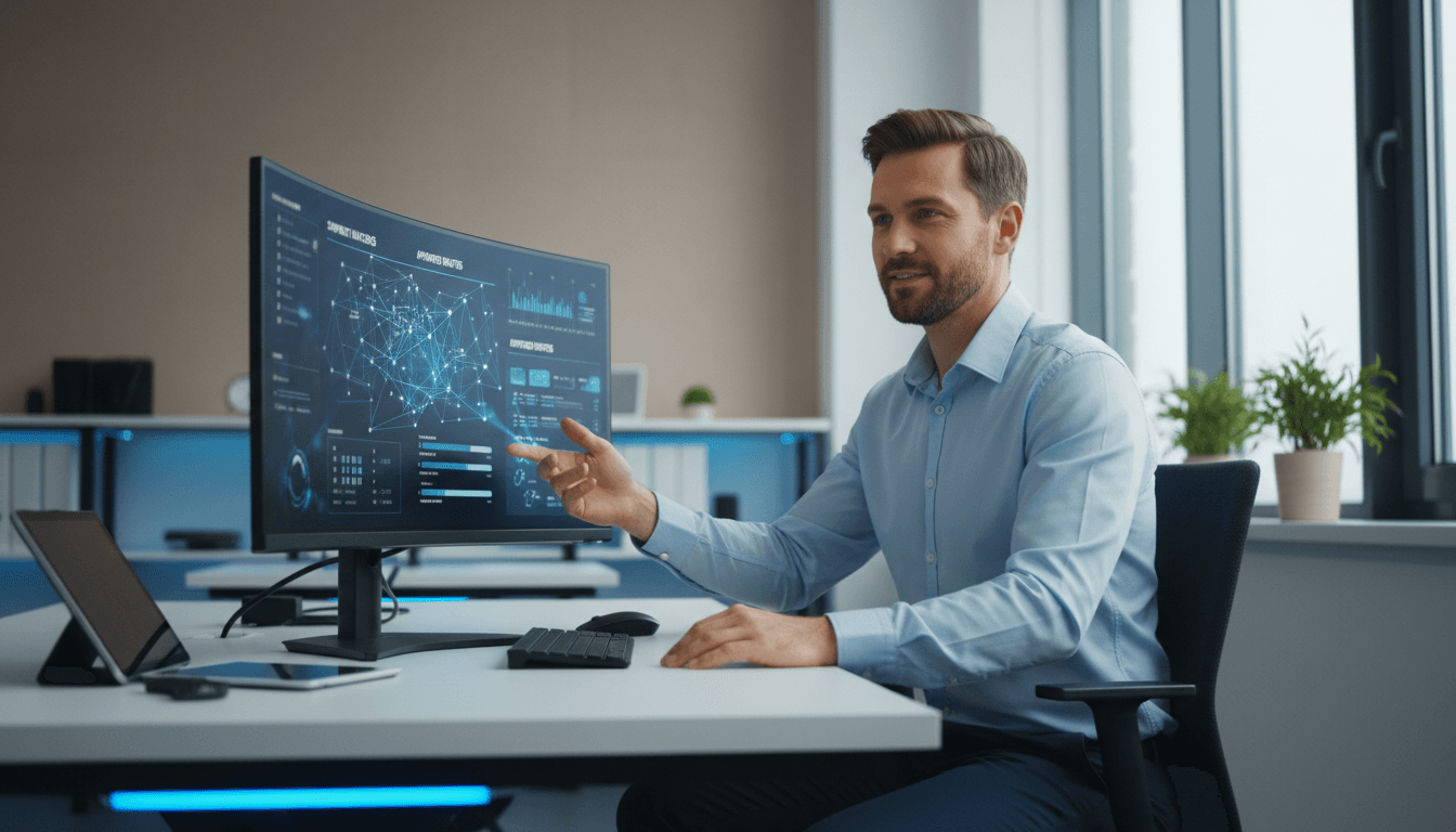 Logistics manager reviewing matched opportunities on WareNet platform